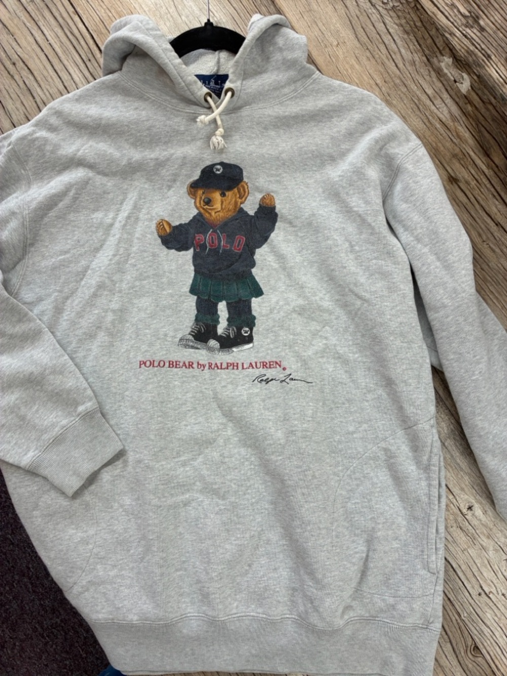 Ralph Lauren Beige Hoodie with Embroidered Bear Detail - Picture 3 of 8